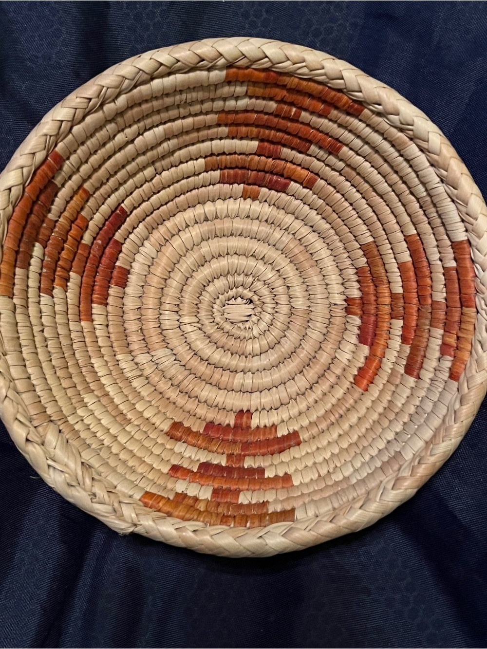 Handwoven Natural & Terracotta Decorative Basket